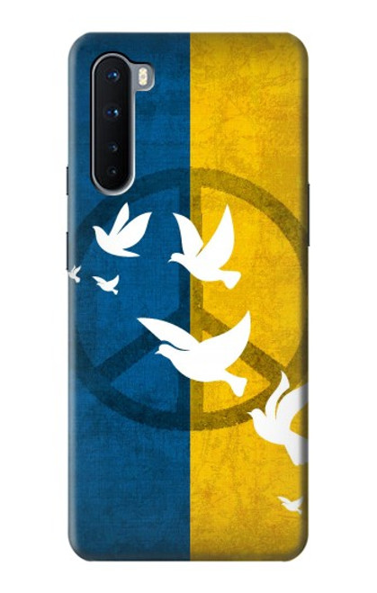 S3857 Colombe de la paix drapeau ukrainien Etui Coque Housse pour OnePlus Nord