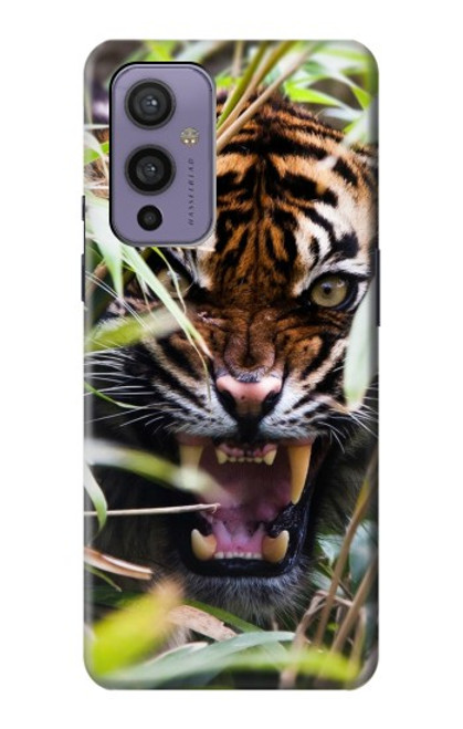 S3838 Tigre du Bengale qui aboie Etui Coque Housse pour OnePlus 9