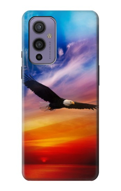 S3841 Pygargue à tête blanche volant dans un ciel coloré Etui Coque Housse pour OnePlus 9