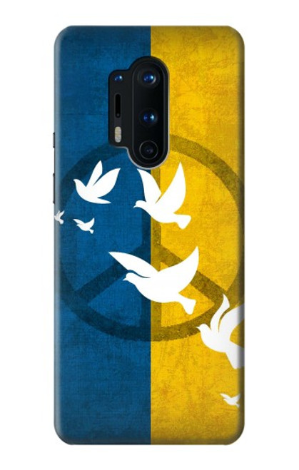 S3857 Colombe de la paix drapeau ukrainien Etui Coque Housse pour OnePlus 8 Pro