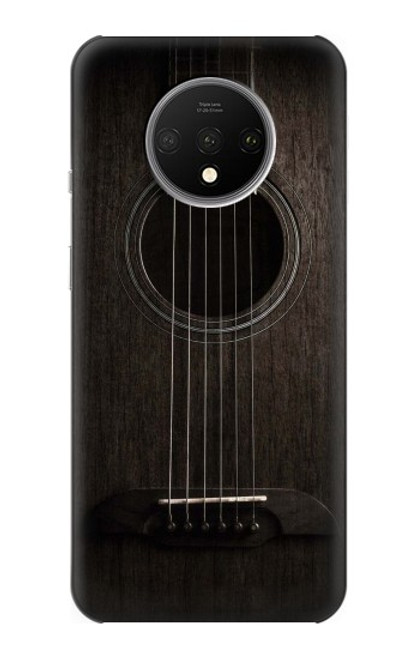 S3834 Guitare noire Old Woods Etui Coque Housse pour OnePlus 7T