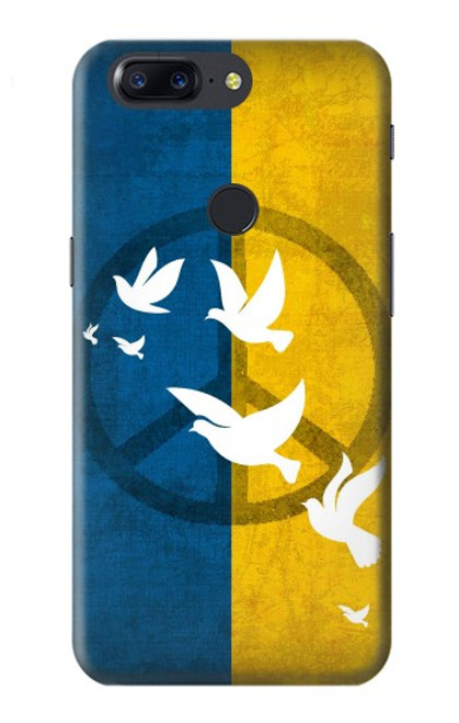 S3857 Colombe de la paix drapeau ukrainien Etui Coque Housse pour OnePlus 5T