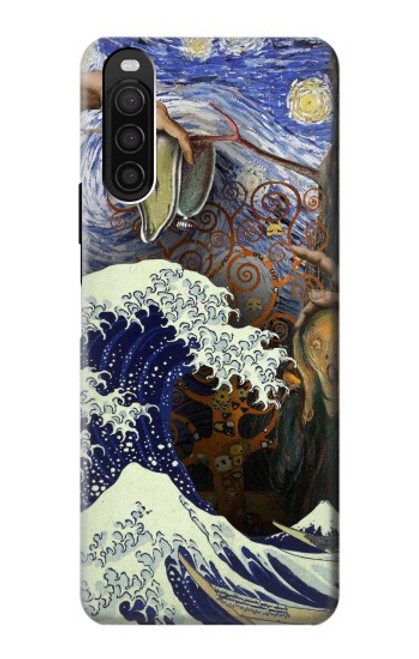 S3851 Monde de l'art Van Gogh Hokusai Da Vinci Etui Coque Housse pour Sony Xperia 10 III
