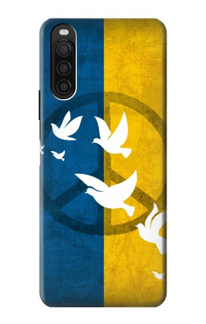 S3857 Colombe de la paix drapeau ukrainien Etui Coque Housse pour Sony Xperia 10 III