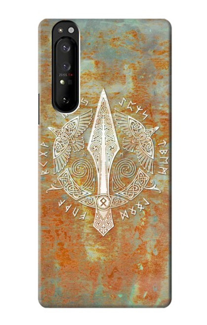 S3827 Lance Gungnir d'Odin Norse Viking Symbol Etui Coque Housse pour Sony Xperia 1 III