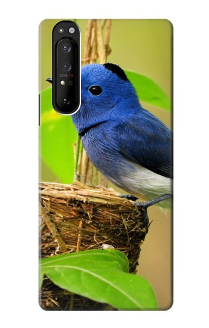 S3839 Oiseau bleu du bonheur Oiseau bleu Etui Coque Housse pour Sony Xperia 1 III