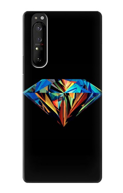 S3842 Diamant coloré abstrait Etui Coque Housse pour Sony Xperia 1 III