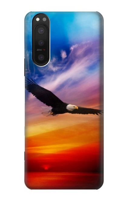 S3841 Pygargue à tête blanche volant dans un ciel coloré Etui Coque Housse pour Sony Xperia 5 II