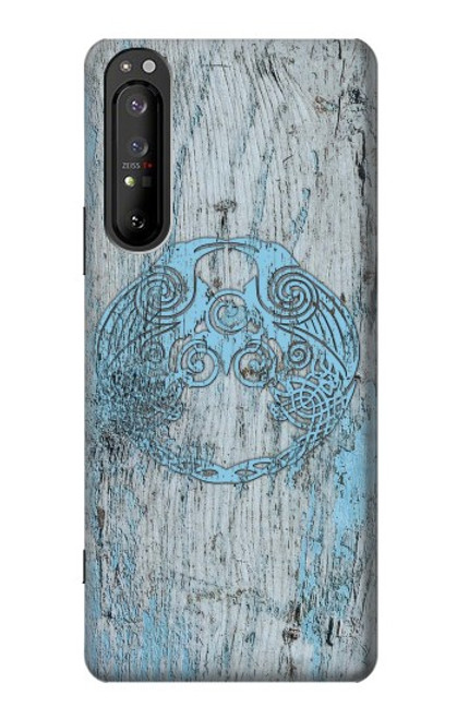 S3829 Huginn et Muninn Twin Ravens Norse Etui Coque Housse pour Sony Xperia 1 II