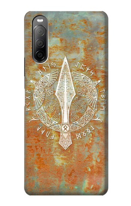 S3827 Lance Gungnir d'Odin Norse Viking Symbol Etui Coque Housse pour Sony Xperia 10 II