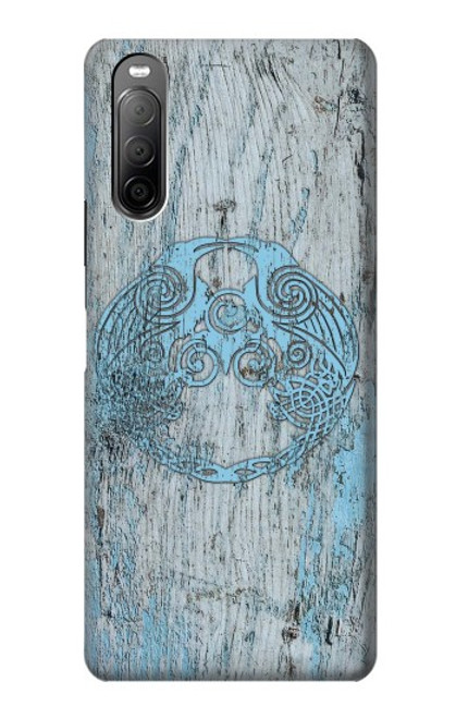 S3829 Huginn et Muninn Twin Ravens Norse Etui Coque Housse pour Sony Xperia 10 II