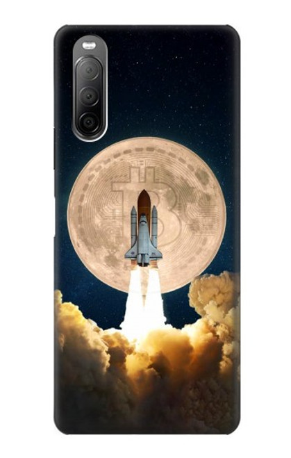 S3859 Bitcoin à la Lune Etui Coque Housse pour Sony Xperia 10 II