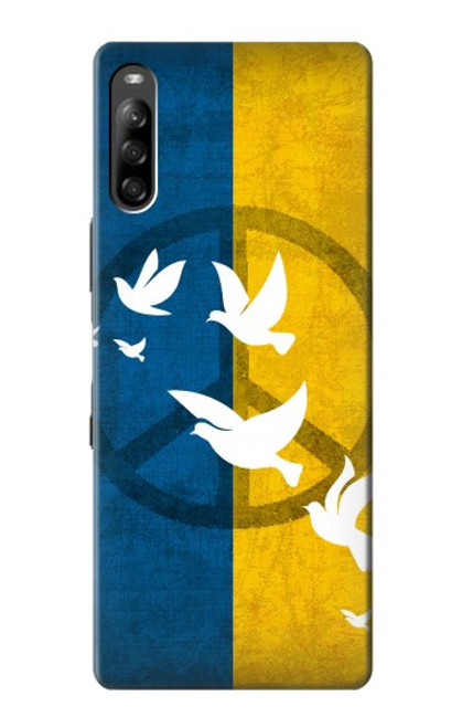 S3857 Colombe de la paix drapeau ukrainien Etui Coque Housse pour Sony Xperia L4