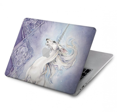 S1134 Cheval Blanc Licorne Etui Coque Housse pour MacBook Pro 14 M1-M5 A2442,A2779,A2992,A2918,A3112,A3185,A3401,A3434,A3112