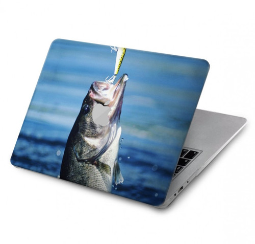 S1594 Pêche à l'achigan Etui Coque Housse pour MacBook Pro 14 M1,M2,M3 (2021,2023) - A2442, A2779, A2992, A2918