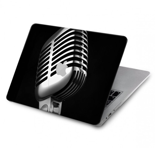 S1672 Rétro Musique Jazz Microphone Etui Coque Housse pour MacBook Pro 14 M1-M5 A2442,A2779,A2992,A2918,A3112,A3185,A3401,A3434,A3112