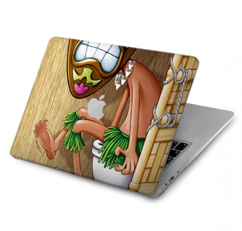 S1702 Tiki Homme Toilette Etui Coque Housse pour MacBook Pro 14 M1-M5 A2442,A2779,A2992,A2918,A3112,A3185,A3401,A3434,A3112