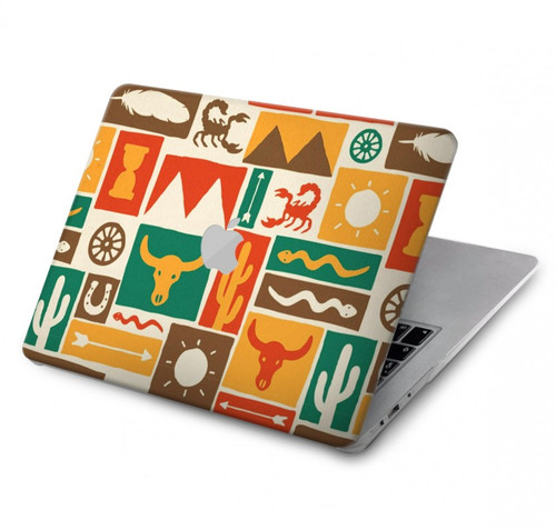 S1873 Motif de l'Ouest Etui Coque Housse pour MacBook Pro 14 M1-M5 A2442,A2779,A2992,A2918,A3112,A3185,A3401,A3434,A3112