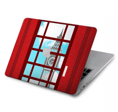 S2059 Angleterre britannique Cabine téléphonique Minimaliste Etui Coque Housse pour MacBook Pro 14 M1,M2,M3 (2021,2023) - A2442, A2779, A2992, A2918