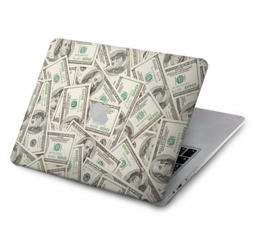 S2077 Billets Dollar argent Etui Coque Housse pour MacBook Pro 14 M1-M5 A2442,A2779,A2992,A2918,A3112,A3185,A3401,A3434,A3112