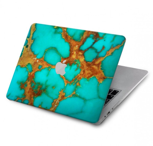S2688 Aqua Copper Turquoise Graphic Gemme Etui Coque Housse pour MacBook Pro 14 M1,M2,M3 (2021,2023) - A2442, A2779, A2992, A2918