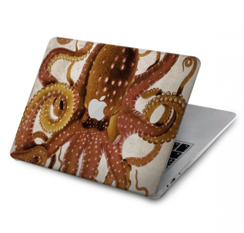 S2801 millésimé Poulpe Etui Coque Housse pour MacBook Pro 14 M1,M2,M3 (2021,2023) - A2442, A2779, A2992, A2918