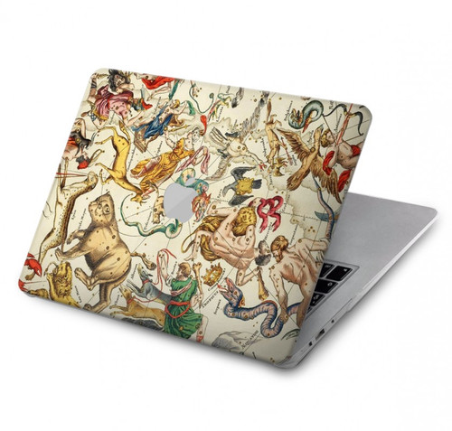 S3145 Constellation antique Carte du ciel étoilé Etui Coque Housse pour MacBook Pro 14 M1-M5 A2442,A2779,A2992,A2918,A3112,A3185,A3401,A3434,A3112