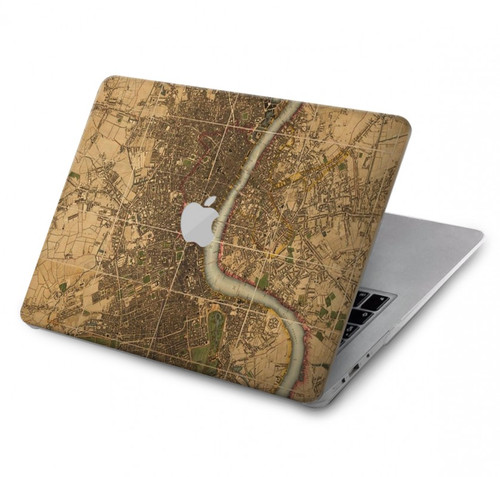 S3230 Carte de Londres millésimé Etui Coque Housse pour MacBook Pro 14 M1,M2,M3 (2021,2023) - A2442, A2779, A2992, A2918