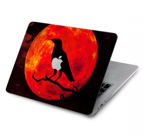 S3328 Corbeau Rouge Lune Etui Coque Housse pour MacBook Pro 14 M1,M2,M3 (2021,2023) - A2442, A2779, A2992, A2918