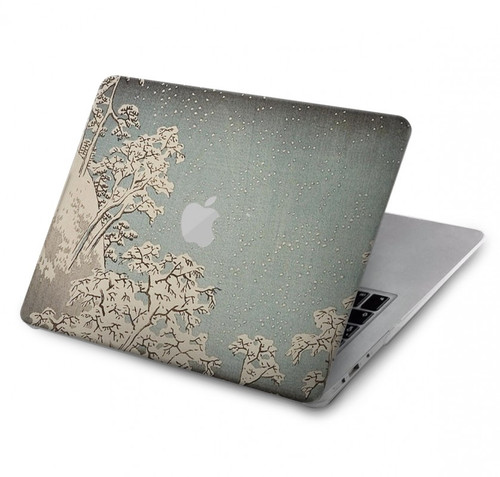 S3350 Utagawa Hiroshige Tambour Pont Yuhi Hill à Meguro Etui Coque Housse pour MacBook Pro 14 M1-M5 A2442,A2779,A2992,A2918,A3112,A3185,A3401,A3434,A3112
