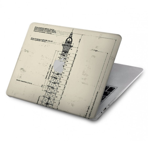 S3474 Dessin Architectural Eiffel Etui Coque Housse pour MacBook Pro 14 M1-M5 A2442,A2779,A2992,A2918,A3112,A3185,A3401,A3434,A3112