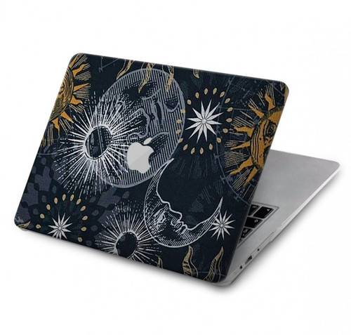 S3702 Lune et soleil Etui Coque Housse pour MacBook Pro 14 M1-M5 A2442,A2779,A2992,A2918,A3112,A3185,A3401,A3434,A3112