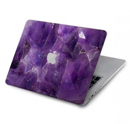 S3713 Graphique violet améthyste à quartz imprimé Etui Coque Housse pour MacBook Pro 14 M1-M5 A2442,A2779,A2992,A2918,A3112,A3185,A3401,A3434,A3112