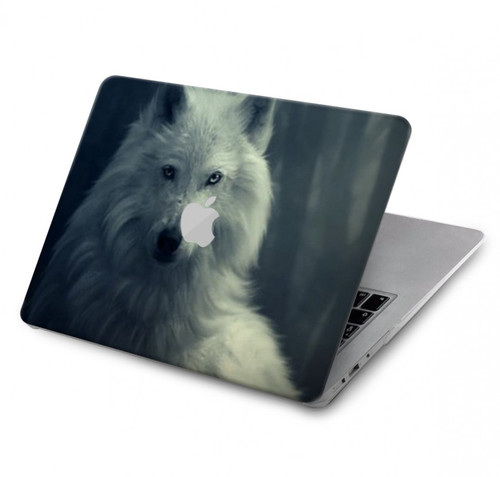 S1516 Loup blanc Etui Coque Housse pour MacBook Pro 16 M1,M2 (2021,2023) - A2485, A2780