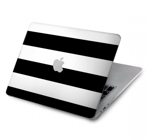 S1596 Noir et blanc rayé Etui Coque Housse pour MacBook Pro 16 M1,M2 (2021,2023) - A2485, A2780