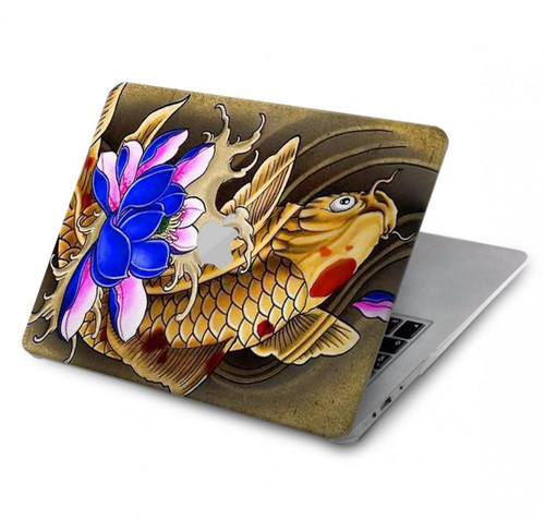 S1604 Carpe Koi poisson japonais Tatouage Etui Coque Housse pour MacBook Pro 16 M1,M2 (2021,2023) - A2485, A2780