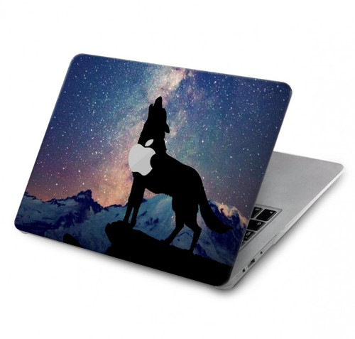 S3555 Loup Hurlant Million étoiles Etui Coque Housse pour MacBook Pro 16 M1,M2 (2021,2023) - A2485, A2780