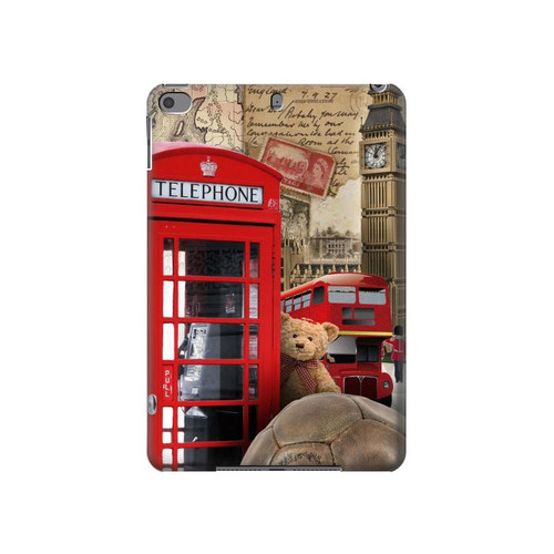 S3856 Vintage Londres Britannique Etui Coque Housse pour iPad mini 4, iPad mini 5, iPad mini 5 (2019)