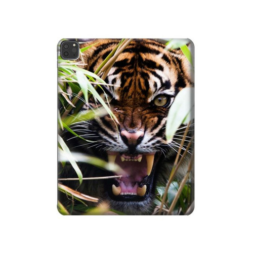 S3838 Tigre du Bengale qui aboie Etui Coque Housse pour iPad Pro 11 (2021,2020,2018, 3rd, 2nd, 1st)