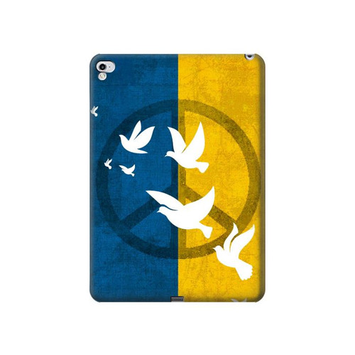 S3857 Colombe de la paix drapeau ukrainien Etui Coque Housse pour iPad Pro 12.9 (2015,2017)