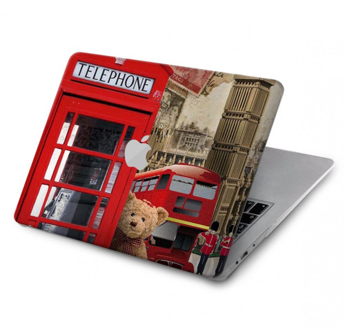 S3856 Vintage Londres Britannique Etui Coque Housse pour MacBook Pro 13″ - A1706, A1708, A1989, A2159, A2289, A2251, A2338