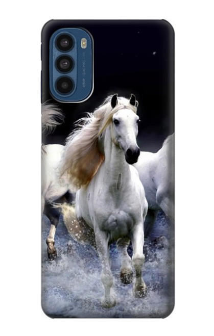 S0246 Cheval Blanc Etui Coque Housse pour Motorola Moto G41