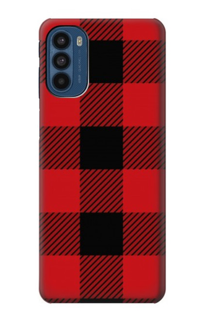 S2931 Rouge Buffle motif de vérification Etui Coque Housse pour Motorola Moto G41