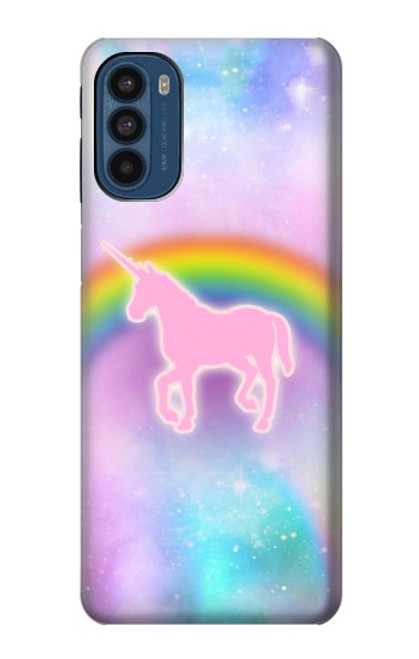 S3070 Arc en ciel pastel ciel Licorne Etui Coque Housse pour Motorola Moto G41