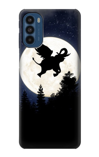 S3323 Voler l'Eléphant Nuit de pleine lune Etui Coque Housse pour Motorola Moto G41