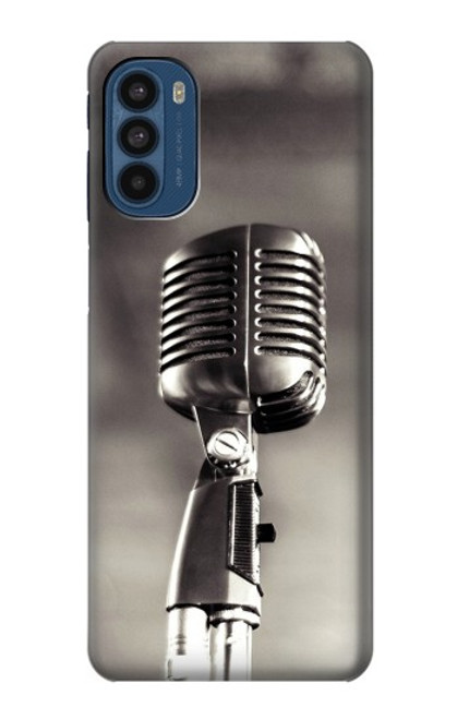 S3495 Microphone millésimé Etui Coque Housse pour Motorola Moto G41