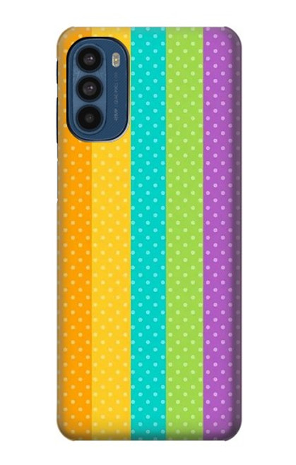 S3678 Vertical arc-en-ciel coloré Etui Coque Housse pour Motorola Moto G41