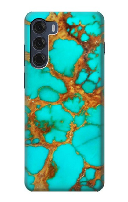 S2688 Aqua Copper Turquoise Graphic Gemme Etui Coque Housse pour Motorola Moto G200 5G