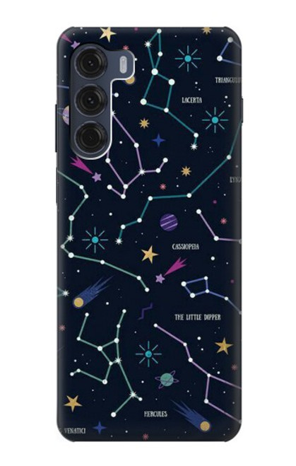 S3220 Carte Zodiaque étoiles Constellations Etui Coque Housse pour Motorola Moto G200 5G