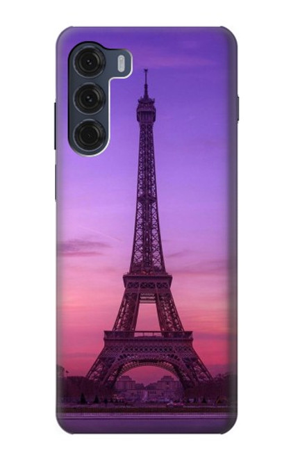 S3447 Paris Eiffel Le coucher du soleil Etui Coque Housse pour Motorola Moto G200 5G
